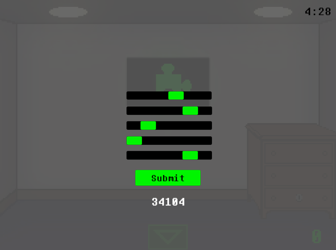 The player completing an in game slider type puzzle