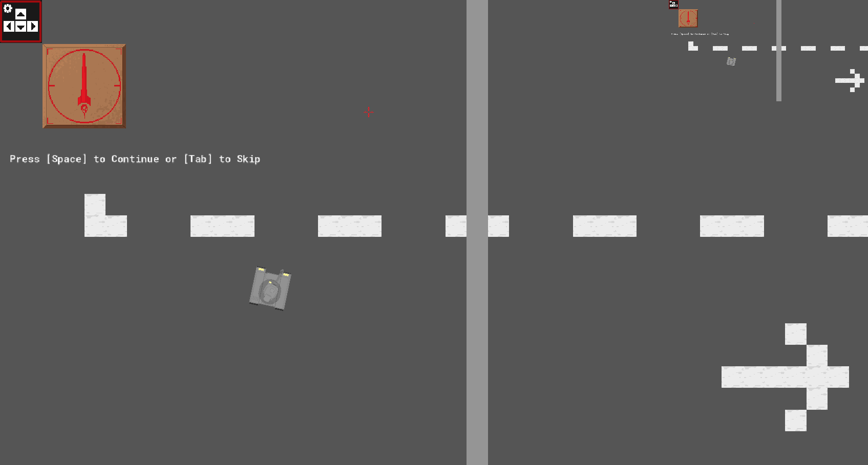 An in game character and a text box containing the words press space to continue dialog